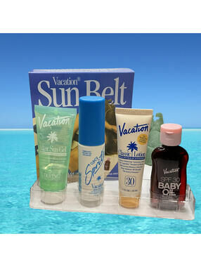Vacation Sun Care Set Girls Trip Gift:  Lotion, Face Mist, Oil, After Sun + Bag!